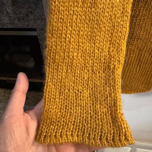 NWT Wooden Ships Paola Buendia Cowl Neck Mohair Wool Blend Sweater Small Yellow - Picture 3 of 5